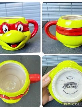 Teenage Mutant Ninja Turtles Raphael Ceramic Mug - Bright Green & Red